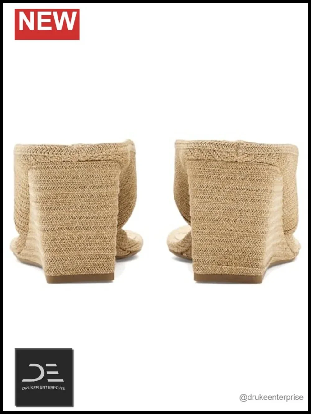 Open Toe Woven Faux Leather Thong Wedge Sandals for Women